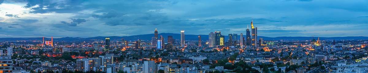 Frankfurt at Night -  5 image Panorama.